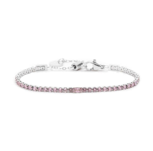 Bracciale tennis 2,5 mm con zircone centrale