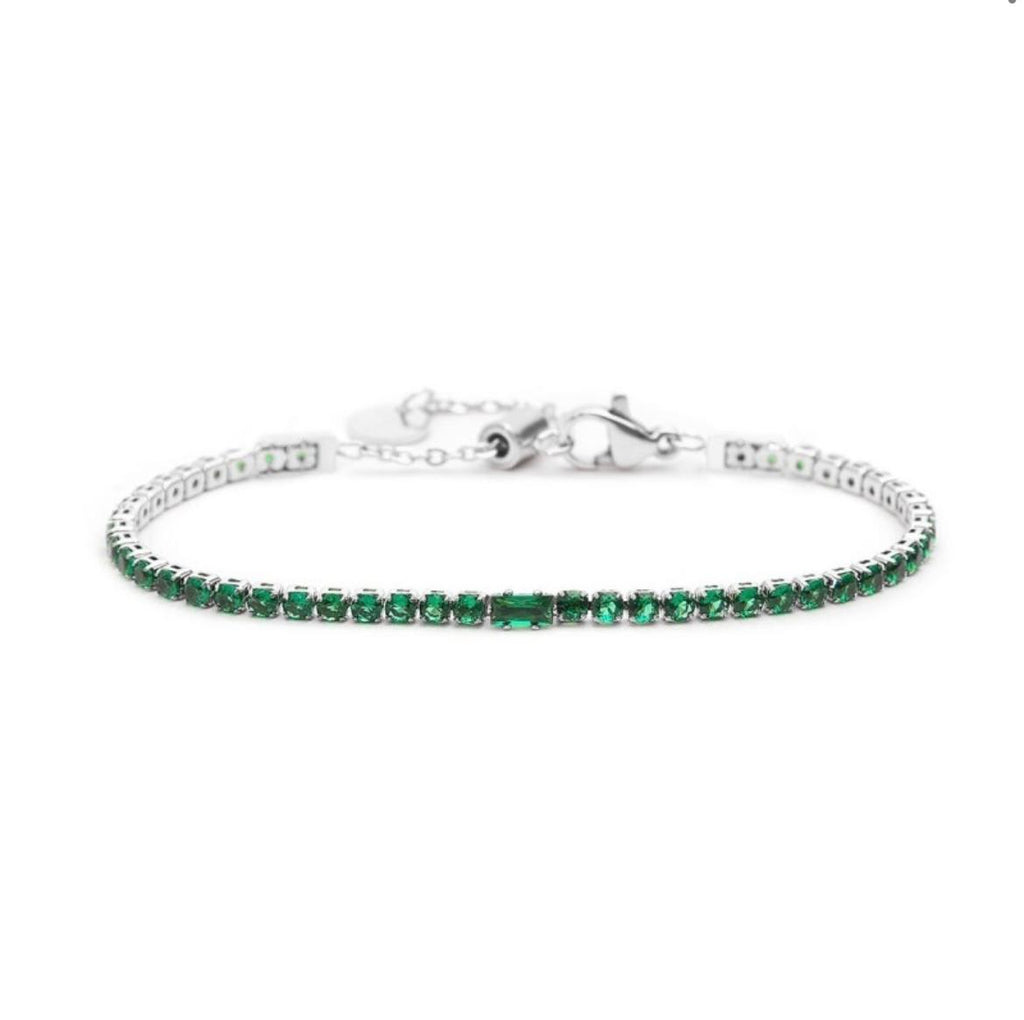 Bracciale tennis 2,5 mm con zircone centrale