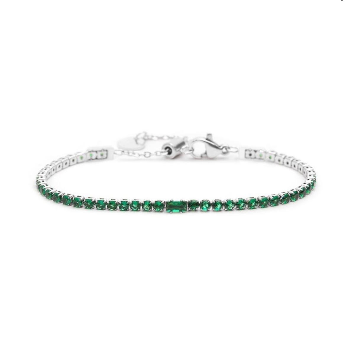 Bracciale tennis 2,5 mm con zircone centrale