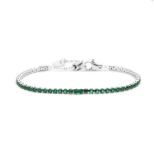 Bracciale tennis 2,5 mm con zircone centrale