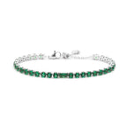 Bracciale tennis 4 mm con zircone centrale