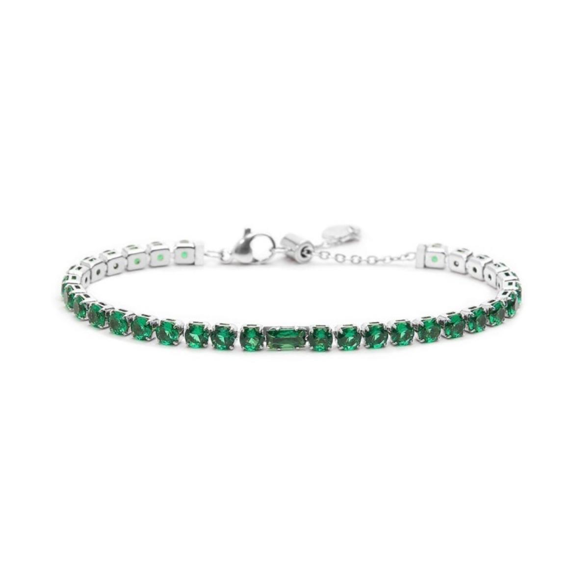Bracciale tennis 4 mm con zircone centrale