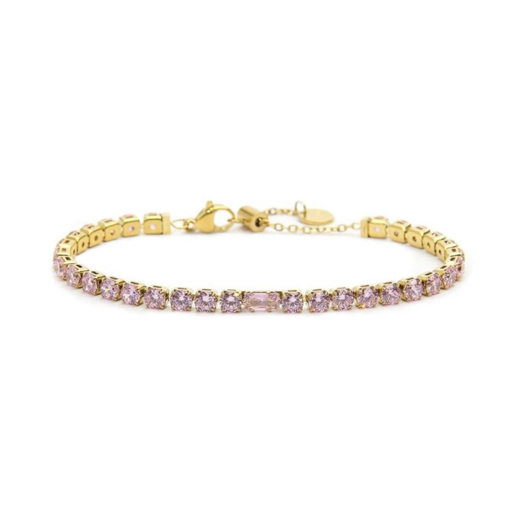 Bracciale tennis 4 mm con zircone centrale