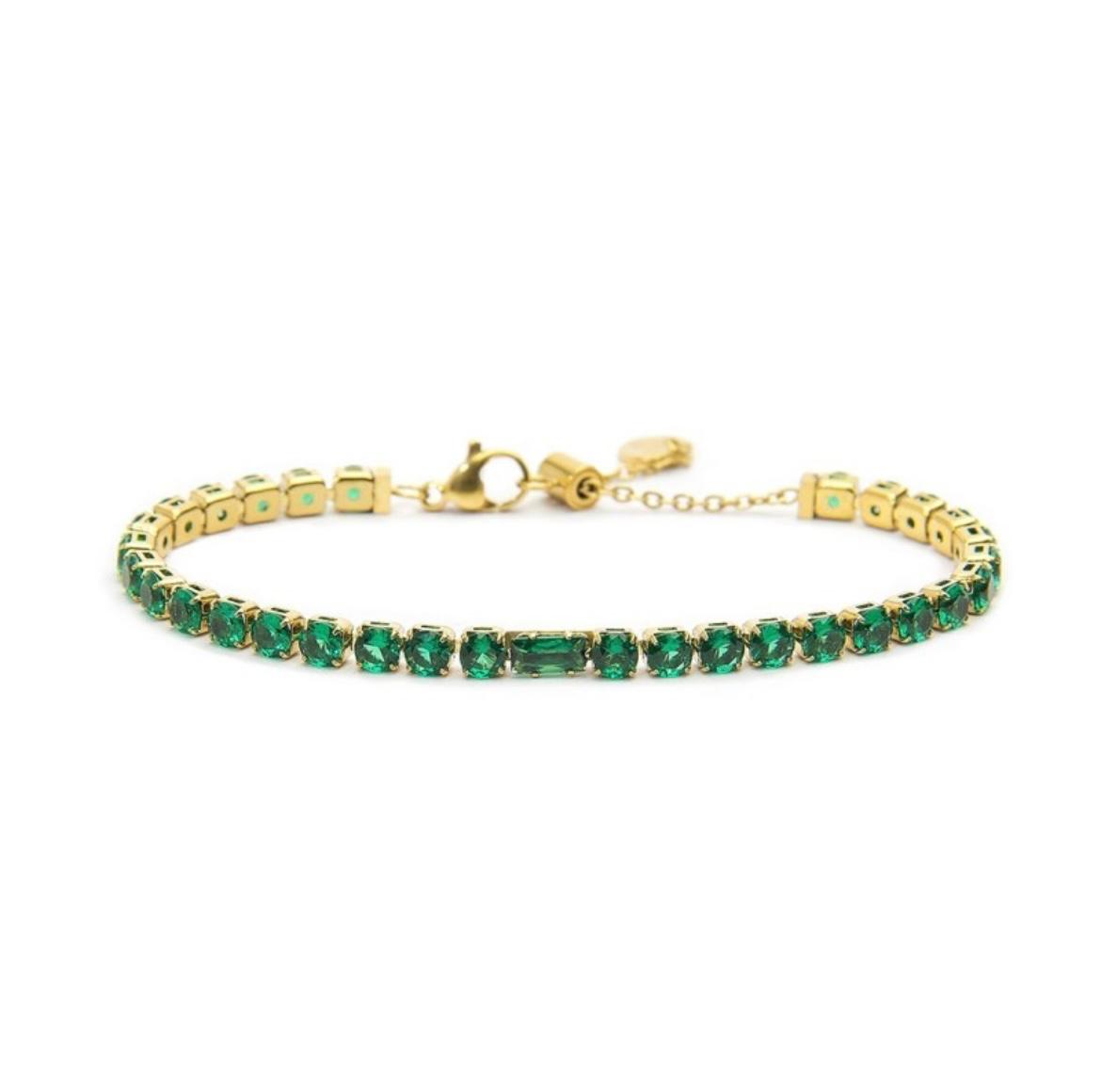 Bracciale tennis 4 mm con zircone centrale