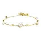 Bracciale cuore madreperla con sfere e zirconi