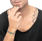 Bracciale con pietra centrale catena mesh
