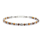 Bracciale con rondelle in pietra ed elementi in ematite