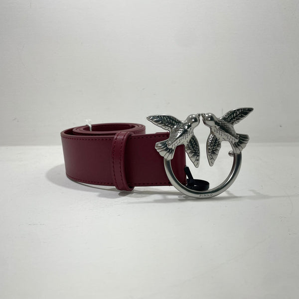 Cintura birds in pelle argento Pinko